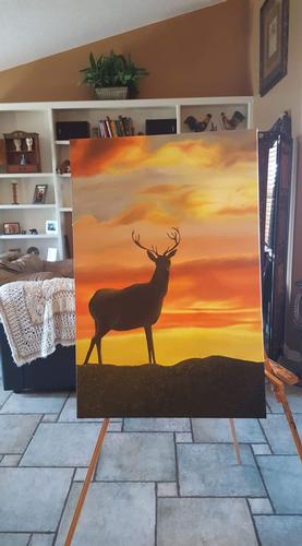 Deer at sunset