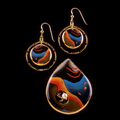 Pearl Pin with Hoop Earrings