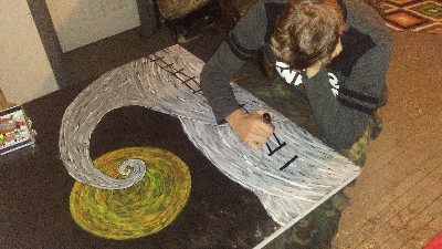 The nightmare before Christmas free hand painted table top