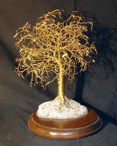 Gold Leaf Maple. Wire Tree Sculpture