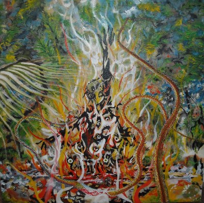 Artist on fire